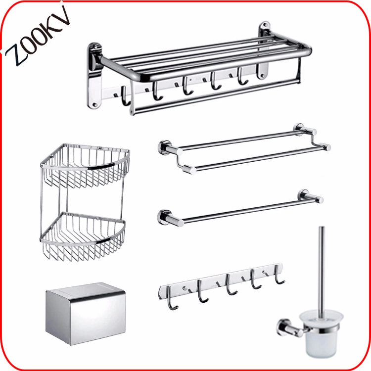 304 Stainless Steel Cheapest Sanitary Ware Wall Mounted Washroom Restroom Bath Toilet Hotel Shower Shelf Towel Rack Fitting Toilet Holder Bathroom Accessory