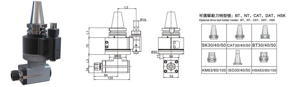 Multi Angle Milling Drilling Boring Head for CNC Machine Er/Bt/Sk/Cat/AG Head