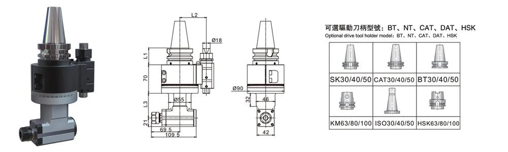 CNC 90 Degree Right Angle Milling Head for Boring Gantry Machine