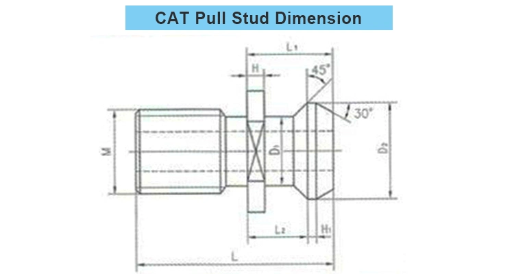 40cr Material Cat Retention Knob Cat40 Pull Stud with Metric Thread for Cat Tool Holders