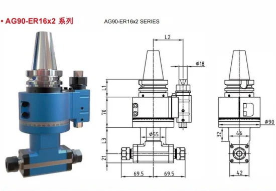 90 Grad rechtwinkliger Fräskopf für Bohrportalmaschine Vertikaldrehmaschine Cabezal Angular